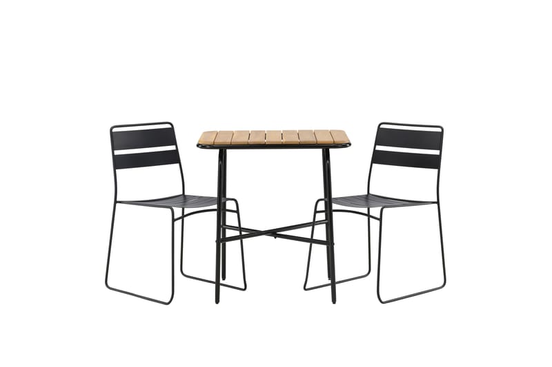 Holmbeck Caféset 70 cm + 2 st Lina Matstolar Svart/Brun - Balkonggrupp & balkongset - Cafeset