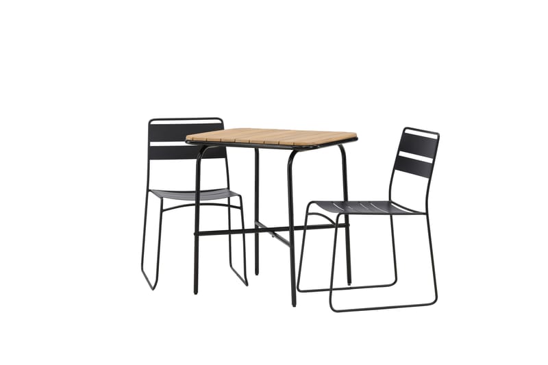 Holmbeck Caféset 70 cm + 2 st Lina Matstolar Svart/Brun - Balkonggrupp & balkongset - Cafeset