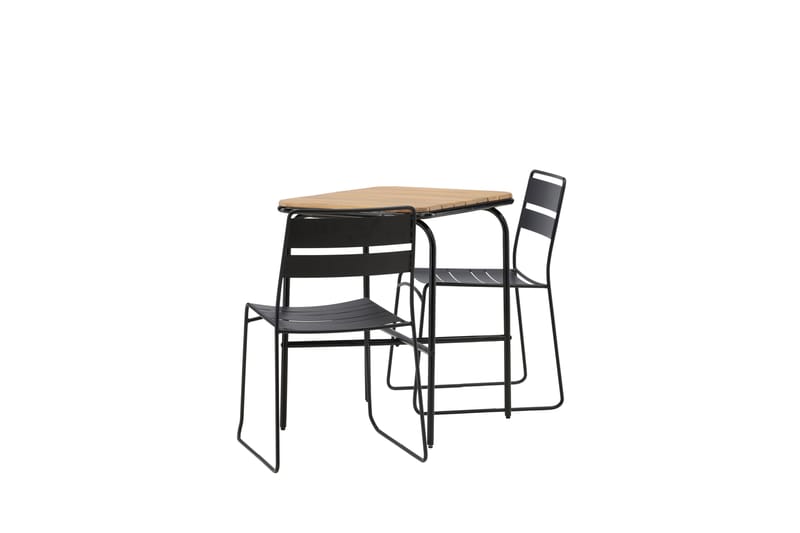 Holmbeck Caféset 70 cm + 2 st Lina Matstolar Svart/Brun - Balkonggrupp & balkongset - Cafeset