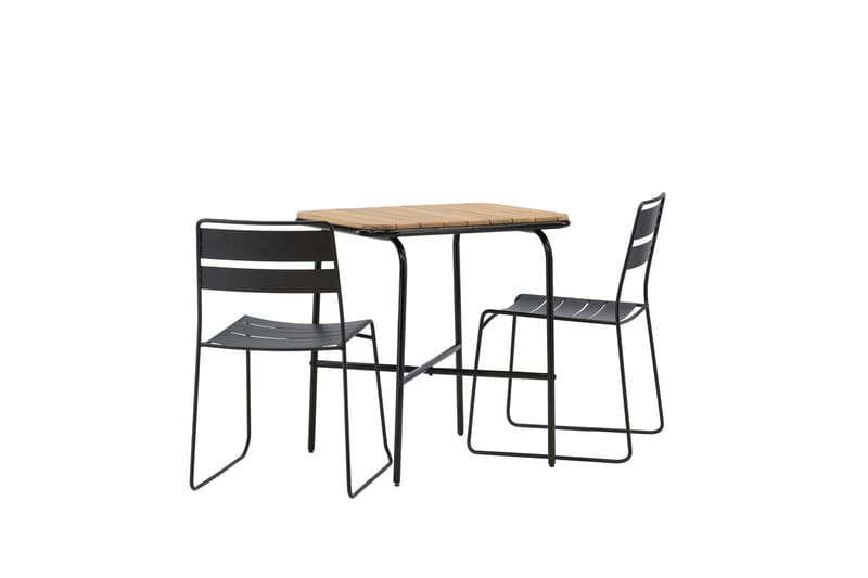 Holmbeck Caféset 70 cm + 2 st Lina Matstolar Svart/Brun - Balkonggrupp & balkongset - Cafeset