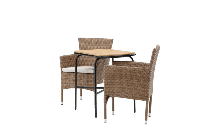 Holmbeck Caféset 70 cm + 2 st Malina Karmstolar - Brun - Utemöbler - Balkong - Balkongmöbler - Balkonggrupp & balkongset