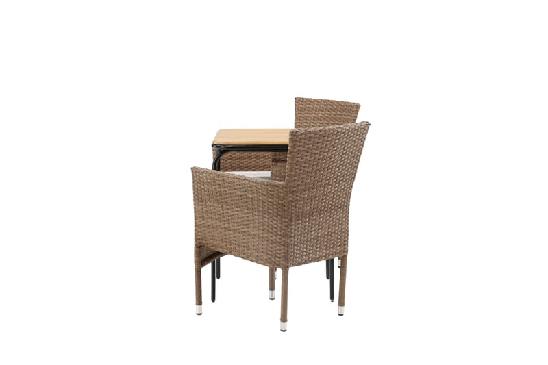 Holmbeck Caféset 70 cm + 2 st Malina Karmstolar - Brun - Utemöbler - Balkong - Balkongmöbler - Balkonggrupp & balkongset