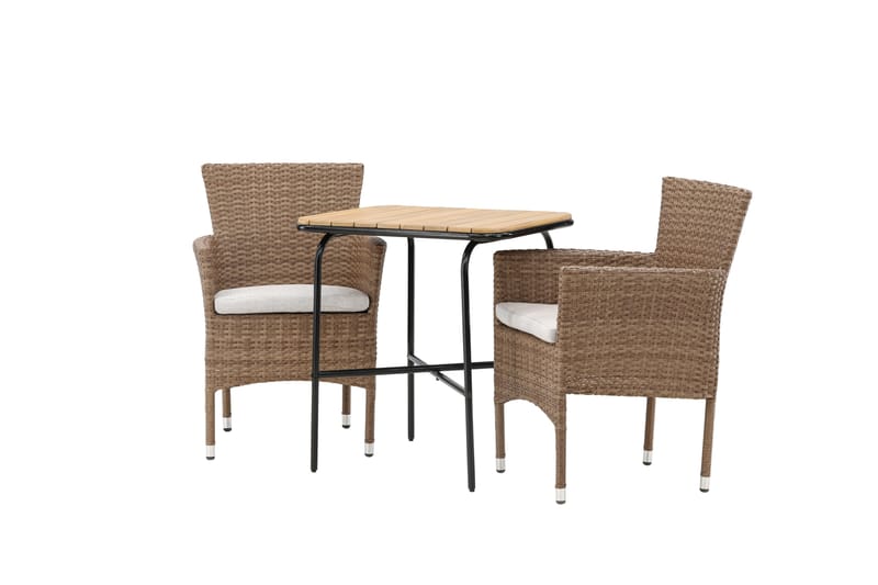 Holmbeck Caféset 70 cm + 2 st Malina Karmstolar - Brun - Utemöbler - Balkong - Balkongmöbler - Balkonggrupp & balkongset