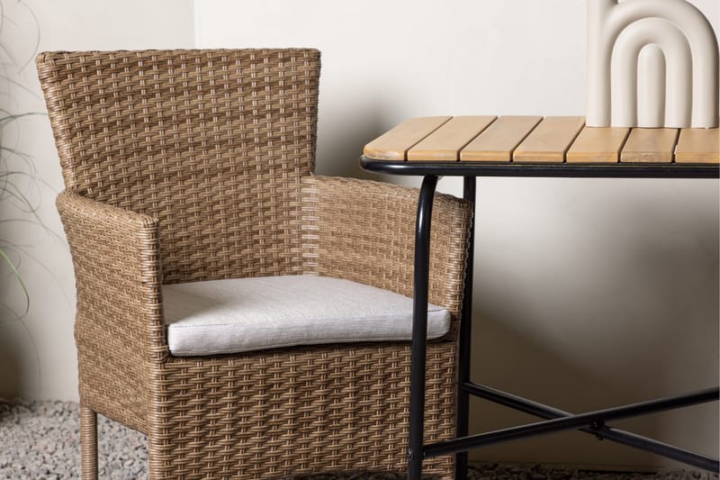 Holmbeck Caféset 70 cm + 2 st Malina Karmstolar - Brun - Utemöbler - Balkong - Balkongmöbler - Balkonggrupp & balkongset