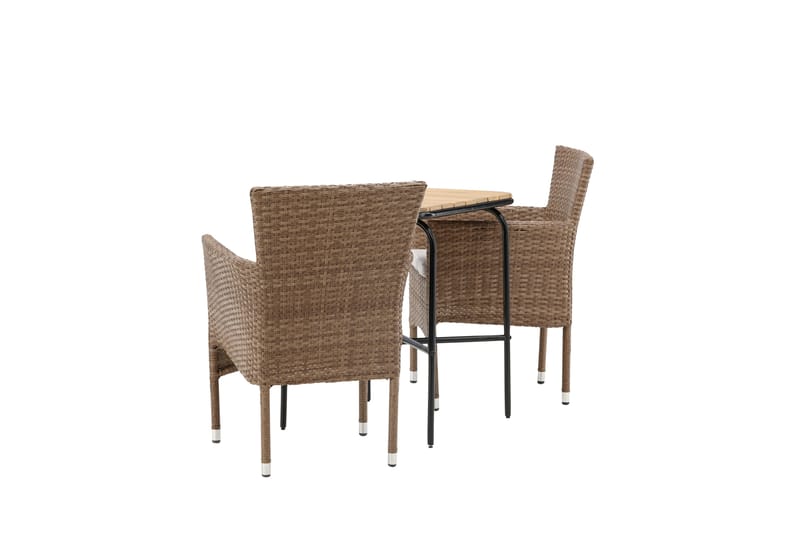 Holmbeck Caféset 70 cm + 2 st Malina Karmstolar - Brun - Utemöbler - Balkong - Balkongmöbler - Balkonggrupp & balkongset