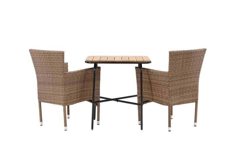 Holmbeck Caféset 70 cm + 2 st Malina Karmstolar - Brun - Utemöbler - Balkong - Balkongmöbler - Balkonggrupp & balkongset