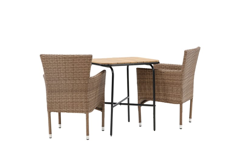 Holmbeck Caféset 70 cm + 2 st Malina Karmstolar - Brun - Utemöbler - Balkong - Balkongmöbler - Balkonggrupp & balkongset