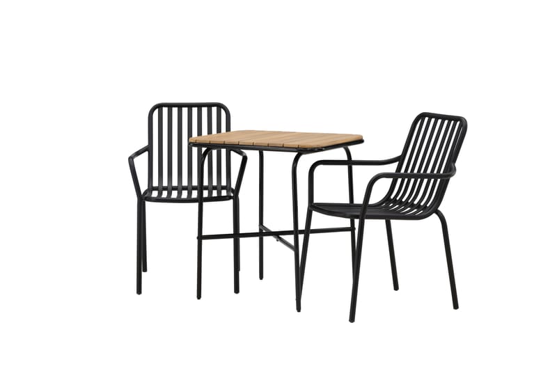 Holmbeck Caféset 70 cm + 2 st Peking Karmstolar Svart/Brun - Balkonggrupp & balkongset - Cafeset