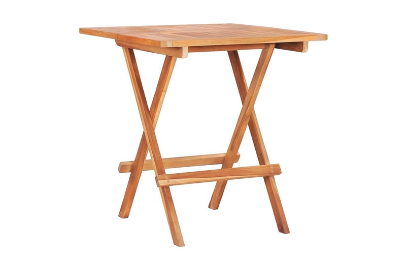 Hopfällbart caféset 3 delar teakträ - Brun - Utemöbler - Utegrupp - Cafeset