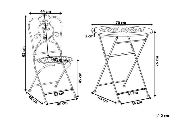 Hubscher Balkongset - Beige - Utemöbler - Utegrupp - Cafeset