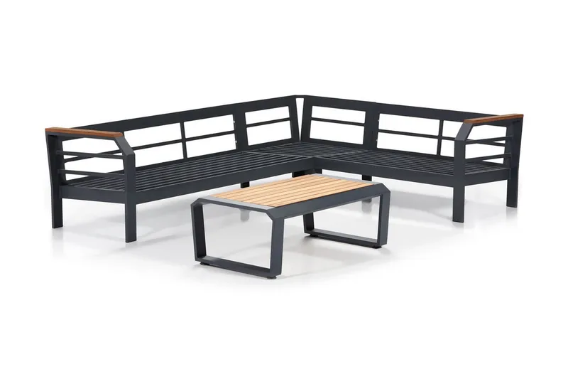 Lassento HörnLoungegrupp Utomhus 4-sits - Grå/Gul/Svart - Trädgård & spabad - Utemiljö - Altan & terrass - Altanmöbler