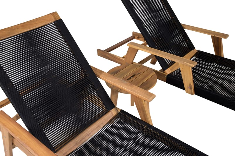 Little John Solsäng med Chania Bord Brun/Svart - Brun/Svart - Utemöbler - Balkong - Balkongmöbler - Balkonggrupp & balkongset