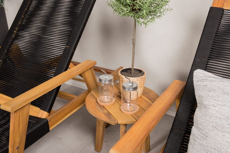Little John Solsäng med Chania Bord Brun/Svart - Brun/Svart - Utemöbler - Balkong - Balkongmöbler - Balkonggrupp & balkongset