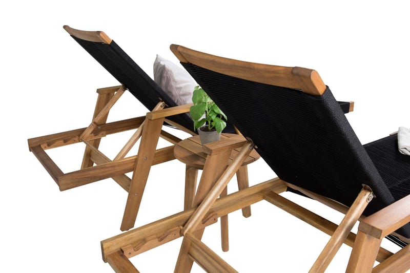 Little John Solsäng med Chania Bord Brun/Svart - Brun/Svart - Utemöbler - Balkong - Balkongmöbler - Balkonggrupp & balkongset