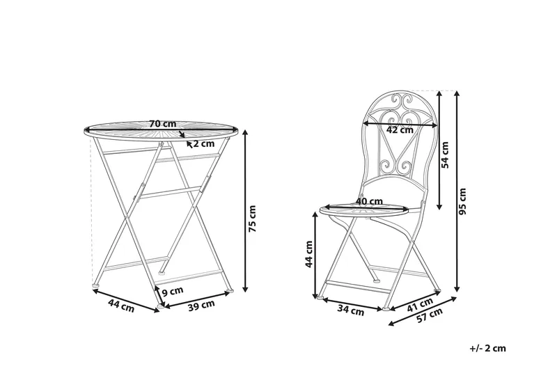 Piossasco Caféset - Grön - Utemöbler - Utegrupp - Cafeset