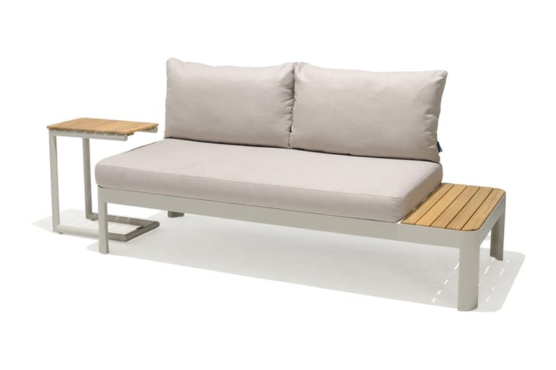 Portals Loungegrupp 2-sits - Teak/Vit - Utemöbler - Balkong - Balkongmöbler - Balkonggrupp & balkongset
