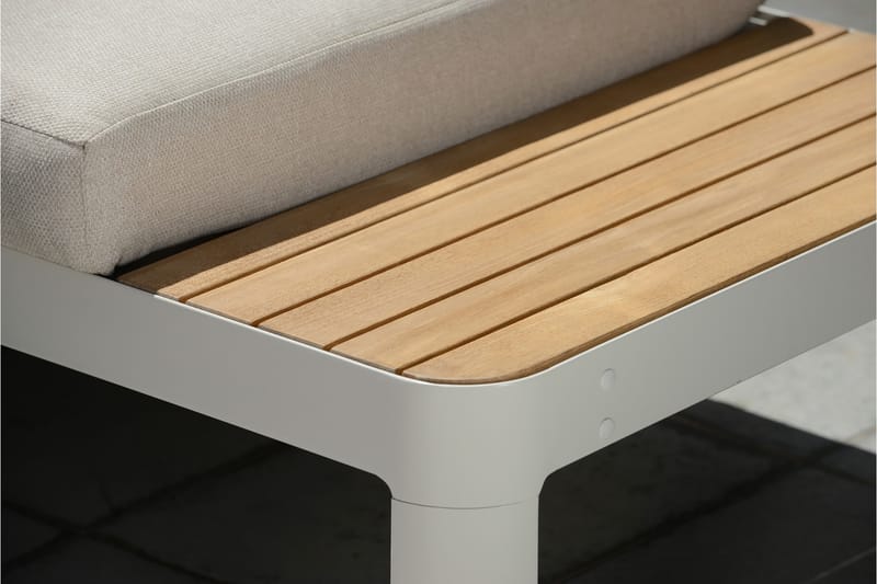 Portals Loungegrupp 2-sits - Teak/Vit - Utemöbler - Balkong - Balkongmöbler - Balkonggrupp & balkongset