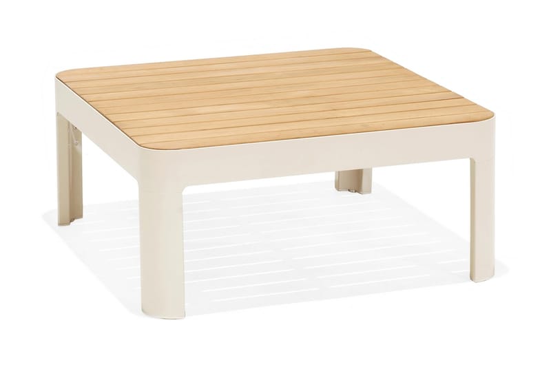 Portals Loungegrupp 4-sits - Vit/Teak - Utemöbler - Balkong - Balkongmöbler - Balkonggrupp & balkongset