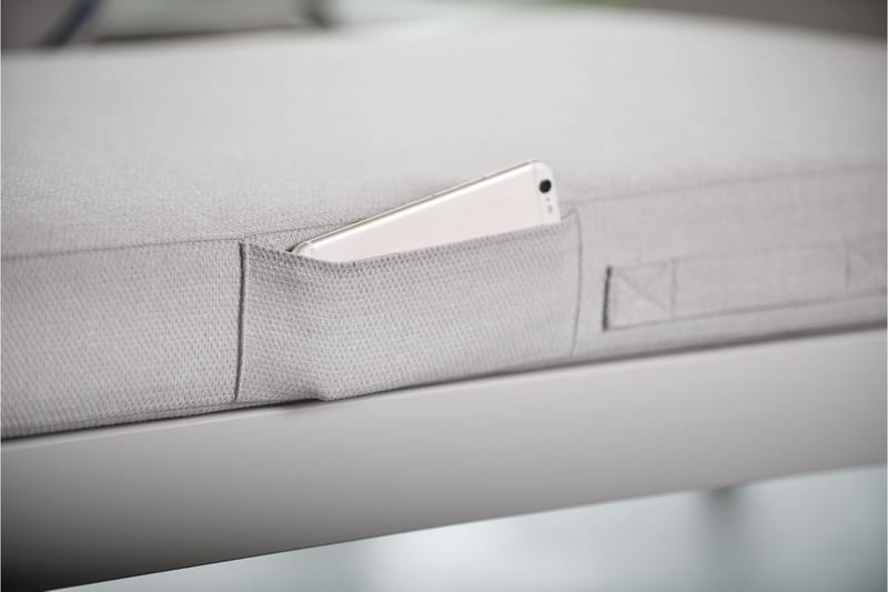 Portals Solsängset med Dyna - Vit/Trä - Utemöbler - Utestol & trädgårdsstol - Solsäng & Solvagnar