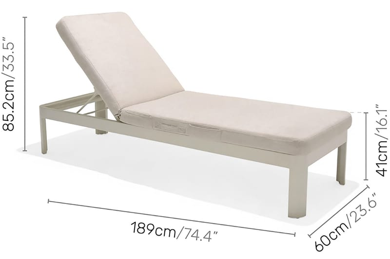 Portals Solsängset med Dyna - Vit/Trä - Utemöbler - Utestol & trädgårdsstol - Solsäng & Solvagnar