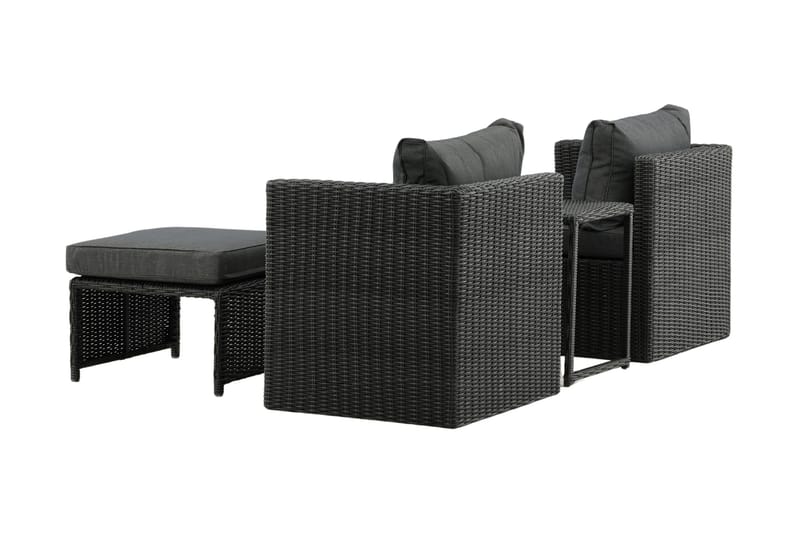 Quad Balkonggrupp 2-sits - Svart - Utemöbler - Utegrupp - Cafeset