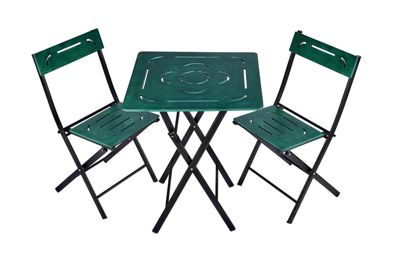 Riotorto Caféset 60 cm Blomma + 2 Utestolar - Grön/Svart - Utemöbler - Utegrupp - Cafeset