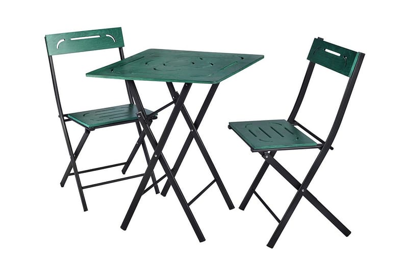 Riotorto Caféset 60 cm Blomma + 2 Utestolar - Grön/Svart - Utemöbler - Utegrupp - Cafeset