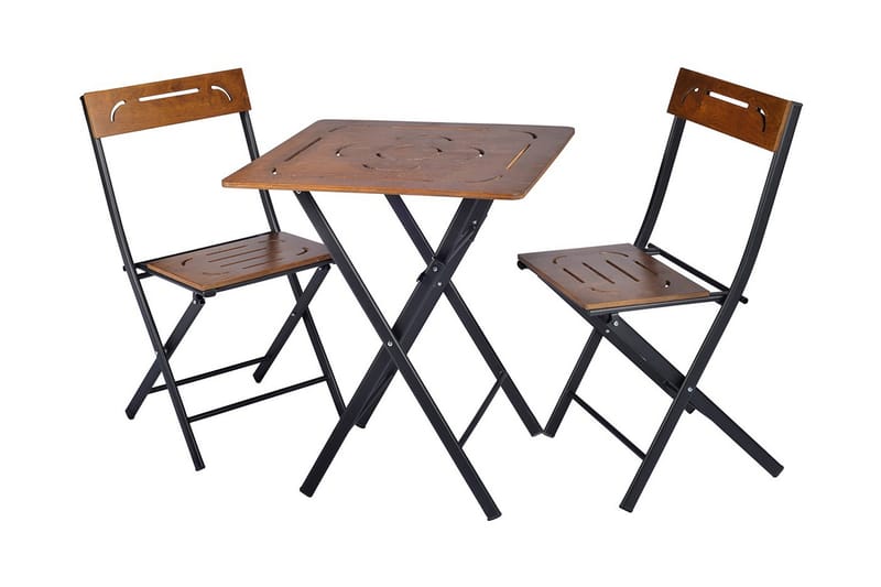 Riotorto Caféset 60 cm Blomma + 2 Utestolar - Natur/Svart - Utemöbler - Utegrupp - Cafeset