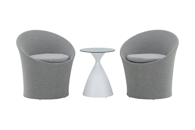 Spoga Balkonggrupp 2-sits, Vit/Ljusgrå