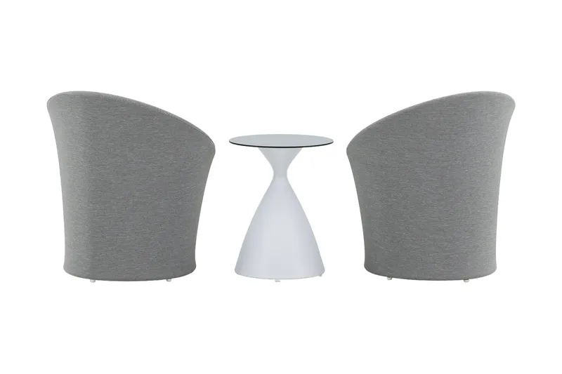 Spoga Balkonggrupp 2-sits - Vit/Ljusgrå - Utemöbler - Utegrupp - Cafeset