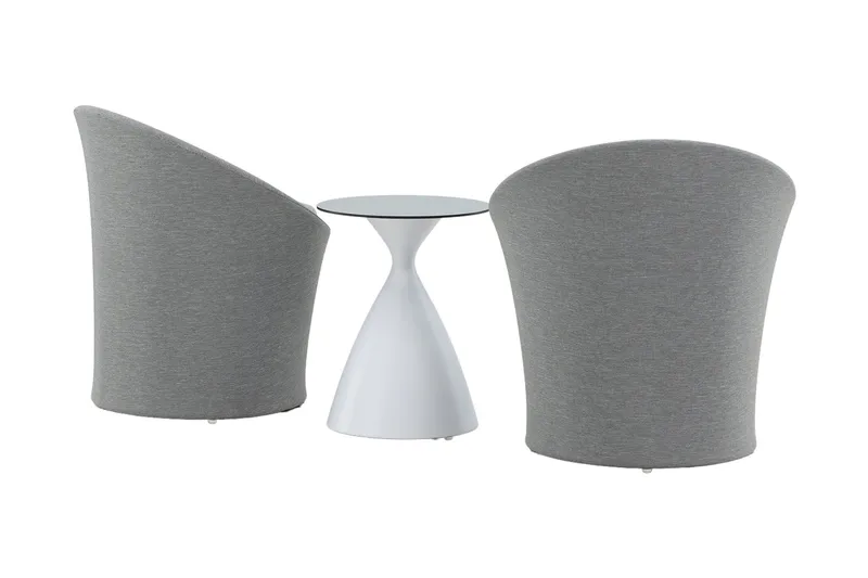 Spoga Balkonggrupp 2-sits - Vit/Ljusgrå - Utemöbler - Utegrupp - Cafeset