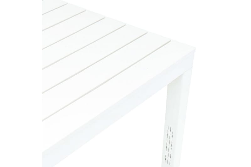 Trädgårdsbord med 2 Bänkar Utomhus plast vit - Vit - Utemöbler - Utegrupp - Cafeset
