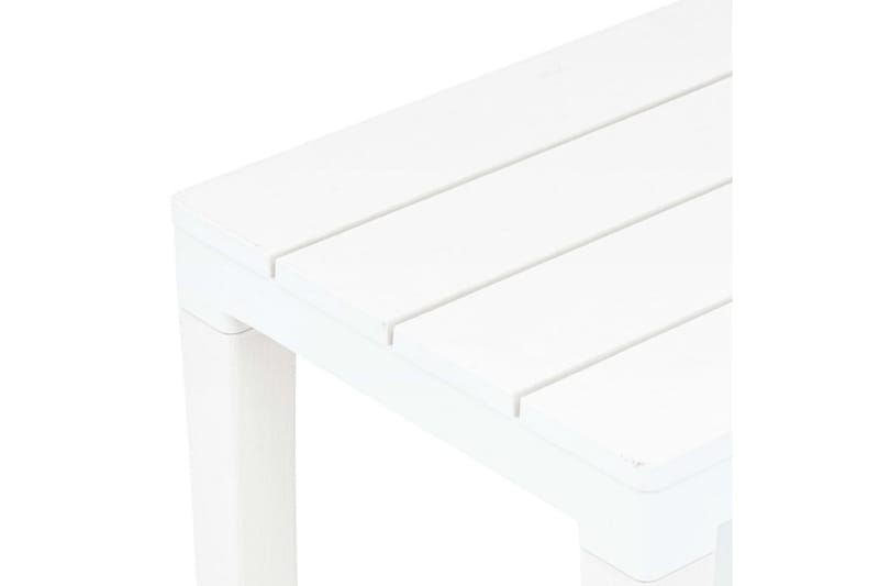 Trädgårdsbord med 2 Bänkar Utomhus plast vit - Vit - Utemöbler - Utegrupp - Cafeset