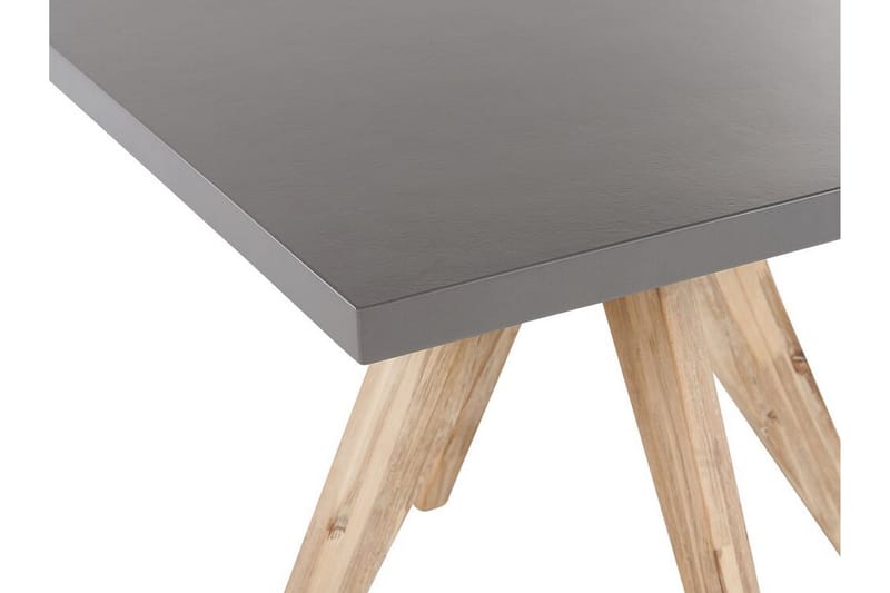Trädgårdsset av Utebord och 4 pallar 90 x 90 cm OLBIA - Grå - Utemöbler - Utegrupp - Cafeset