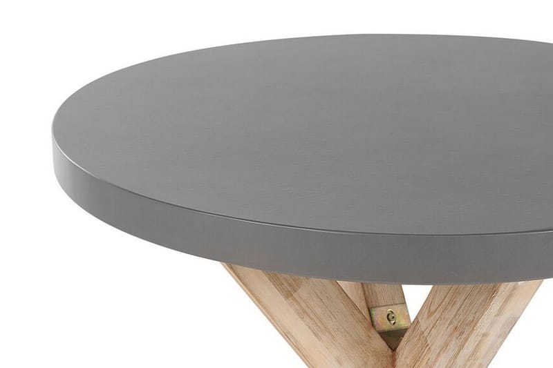 Trädgårdsset av Utebord och 4 pallar¸ 90 cmOLBIA - Grå - Utemöbler - Utegrupp - Cafeset