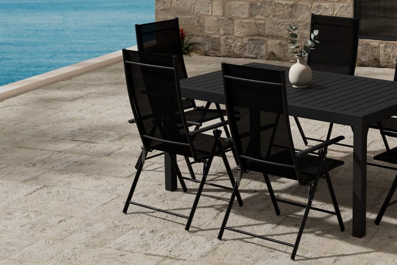 Capo Matbord Utomhus 100x160 cm med 6 Levanzo Karmstol - Utemöbler - Utegrupp - Matgrupp utomhus