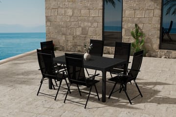 Capo Matbord Utomhus 100x160 cm med 6 Levanzo Karmstol - Utemöbler - Utegrupp - Matgrupp utomhus