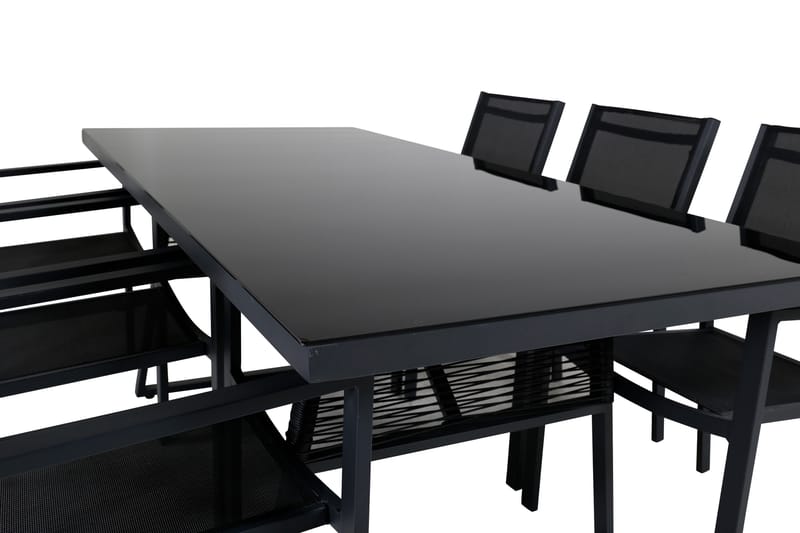 Dallas Matgrupp Utomhus cm Rektangulär med 6 Copacabana Utestolar - Svart - Utemöbler - Utegrupp - Matgrupp utomhus