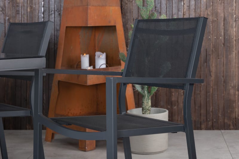 Dallas Matgrupp Utomhus cm Rektangulär med 6 Copacabana Utestolar - Svart - Utemöbler - Utegrupp - Matgrupp utomhus