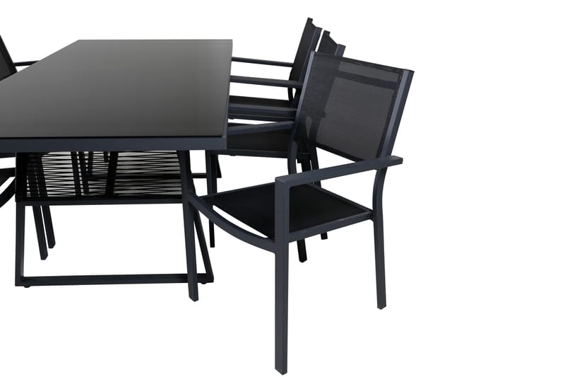 Dallas Matgrupp Utomhus cm Rektangulär med 6 Copacabana Utestolar - Svart - Utemöbler - Utegrupp - Matgrupp utomhus