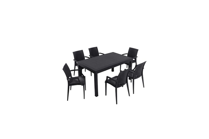 Deveron Matgrupp Utomhus 6-sits - Svart - Utemöbler - Utegrupp - Matgrupp utomhus