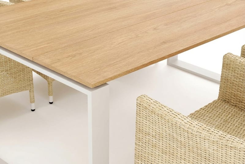 Devon utomhus matgrupp 210x100 cm med 6 Jenny matstolar - Beige/Teak - Utemöbler - Utegrupp - Matgrupp utomhus