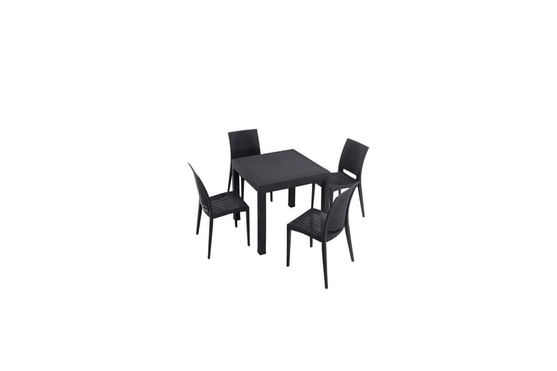 Devorah Matgrupp Utomhus 4-sits - Svart - Utemöbler - Utegrupp - Matgrupp utomhus