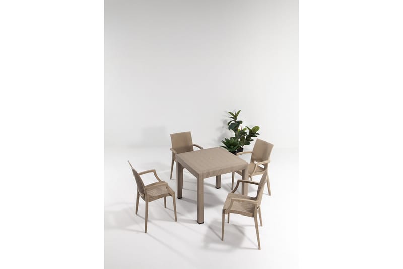 Dominika Matgrupp Utomhus 4-sits - Brun - Utemöbler - Utegrupp - Matgrupp utomhus