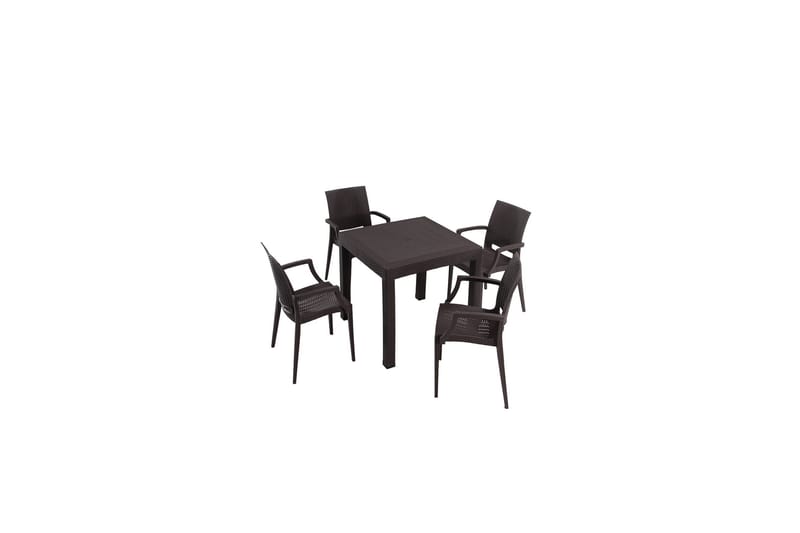 Dominika Matgrupp Utomhus 4-sits - Mörkbrun - Utemöbler - Utegrupp - Matgrupp utomhus