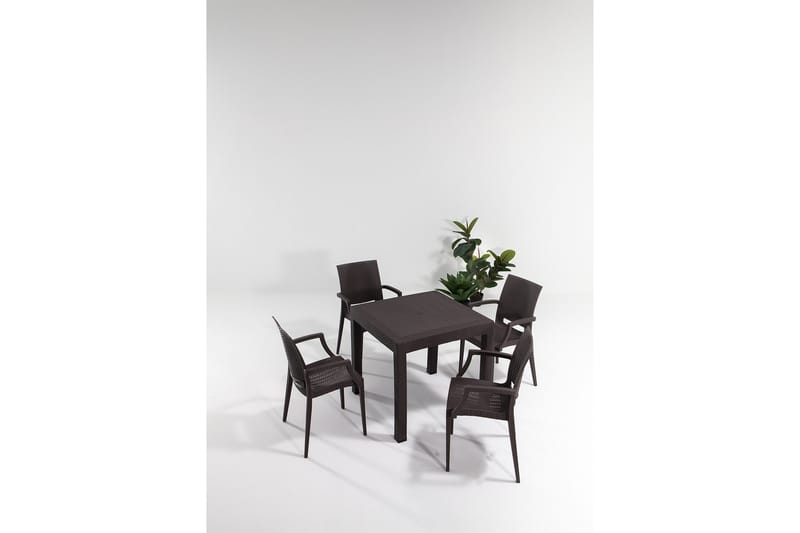 Dominika Matgrupp Utomhus 4-sits - Mörkbrun - Utemöbler - Utegrupp - Matgrupp utomhus