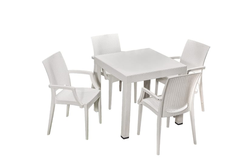 Dominika Matgrupp Utomhus 4-sits - Vit - Utemöbler - Utegrupp - Matgrupp utomhus