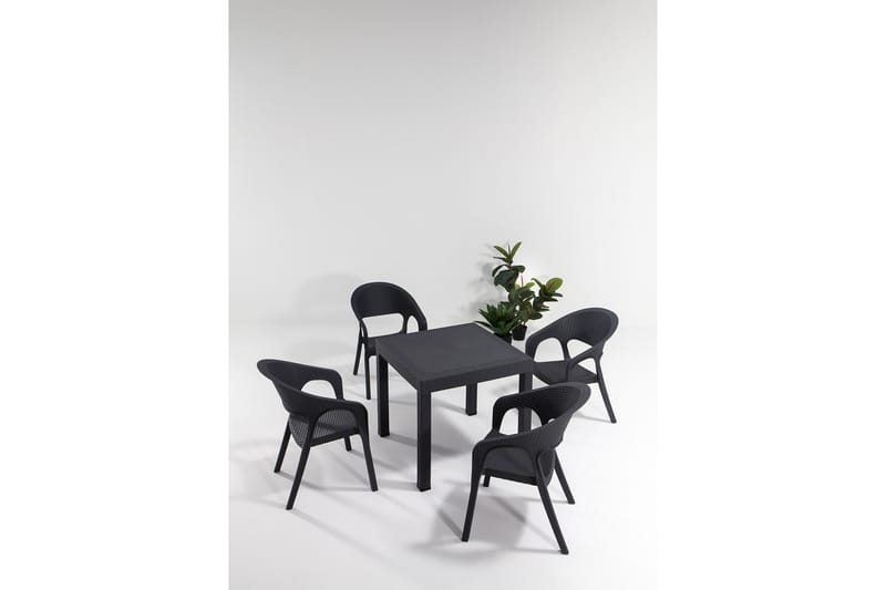 Doug Matgrupp Utomhus 4-sits - Svart - Utemöbler - Utegrupp - Matgrupp utomhus