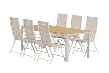 Etna Matbord Utomhus 90x210 cm med 6 Levanzo Karmstol - Utemöbler - Utegrupp - Matgrupp utomhus