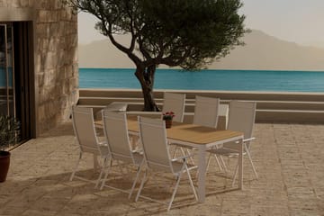 Etna Matbord Utomhus 90x210 cm med 6 Levanzo Karmstol - Utemöbler - Utegrupp - Matgrupp utomhus